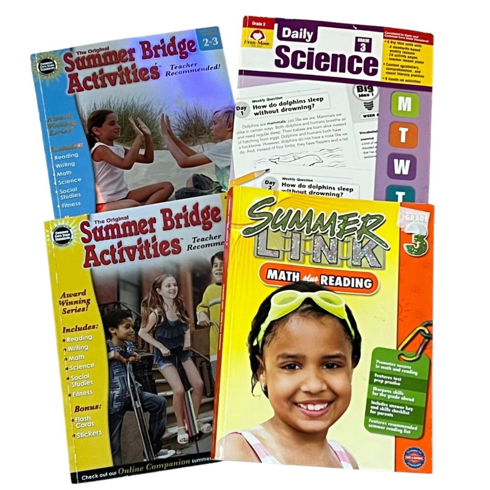 Summer Activity & Learning Workbooks Bundle Grades 2-3